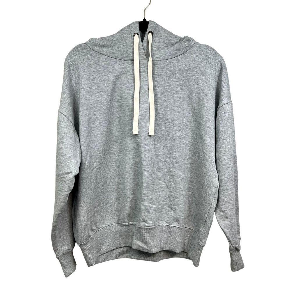 Buffalo David Bitton Mens Hoodie Sweatshirt Fleece Ribbed Hem Heather Grey Sz M*